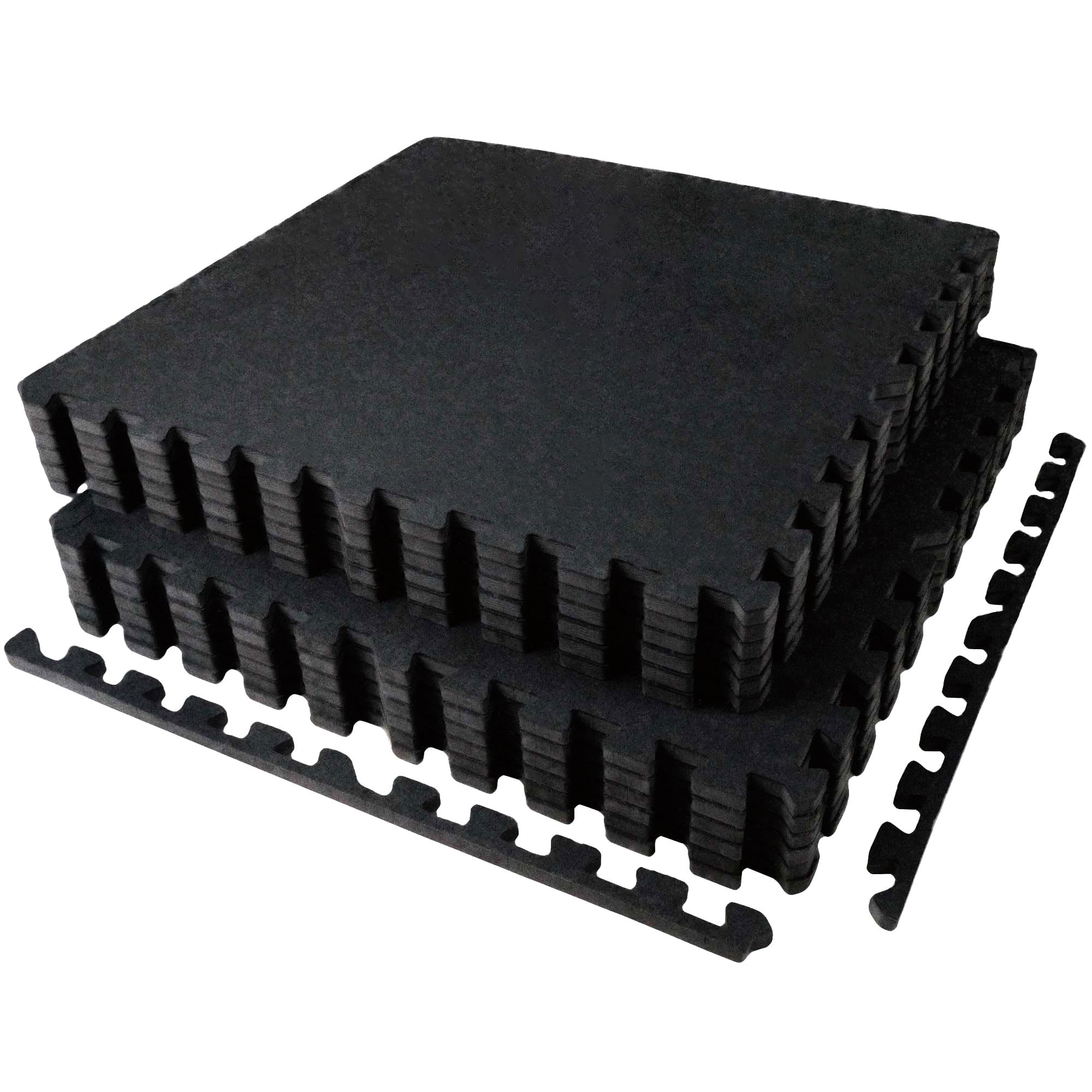 AIRHOP 0.56in Thick 24 Sq Ft Exercise Equipment Mats, 6 Tiles Upgraded Rubber Top with High Density EVA Foam, Large Interlocking Puzzle Gym Flooring for Home Gym, Heavy Weight Workout, 24 x 24in