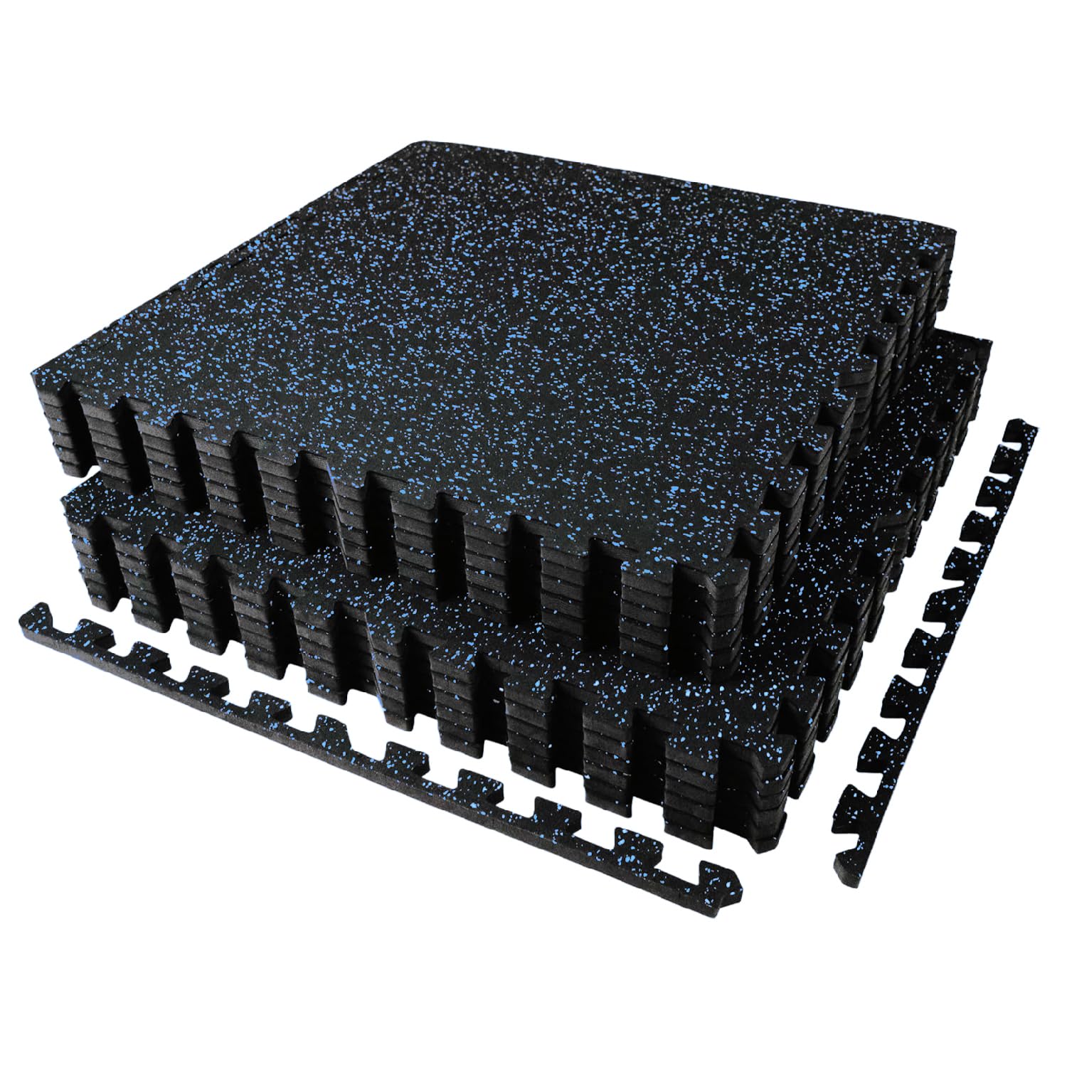 AIRHOP 0.56in Thick 24 Sq Ft Exercise Equipment Mats, 6 Tiles Upgraded Rubber Top with High Density EVA Foam, Large Interlocking Puzzle Gym Flooring for Home Gym, Heavy Weight Workout, 24 x 24in