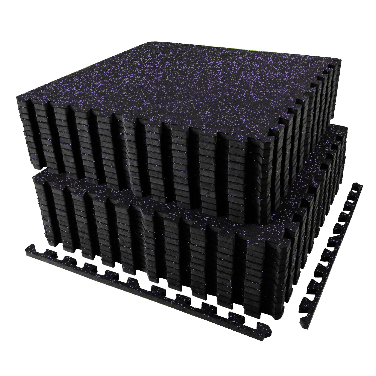 AIRHOP 0.56in Thick 24 Sq Ft Exercise Equipment Mats, 6 Tiles Upgraded Rubber Top with High Density EVA Foam, Large Interlocking Puzzle Gym Flooring for Home Gym, Heavy Weight Workout, 24 x 24in