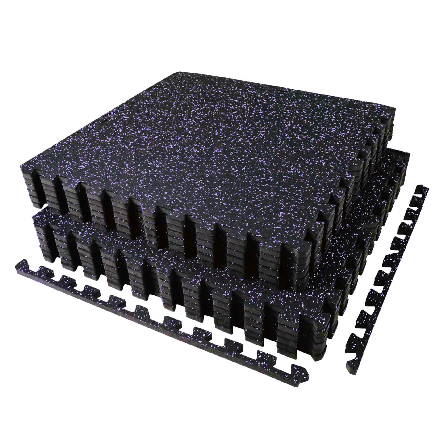 AIRHOP 0.56in Thick 24 Sq Ft Exercise Equipment Mats, 6 Tiles Upgraded Rubber Top with High Density EVA Foam, Large Interlocking Puzzle Gym Flooring for Home Gym, Heavy Weight Workout, 24 x 24in