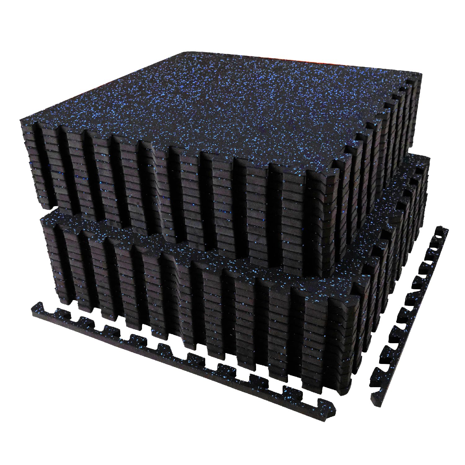 AIRHOP 0.56in Thick 24 Sq Ft Exercise Equipment Mats, 6 Tiles Upgraded Rubber Top with High Density EVA Foam, Large Interlocking Puzzle Gym Flooring for Home Gym, Heavy Weight Workout, 24 x 24in