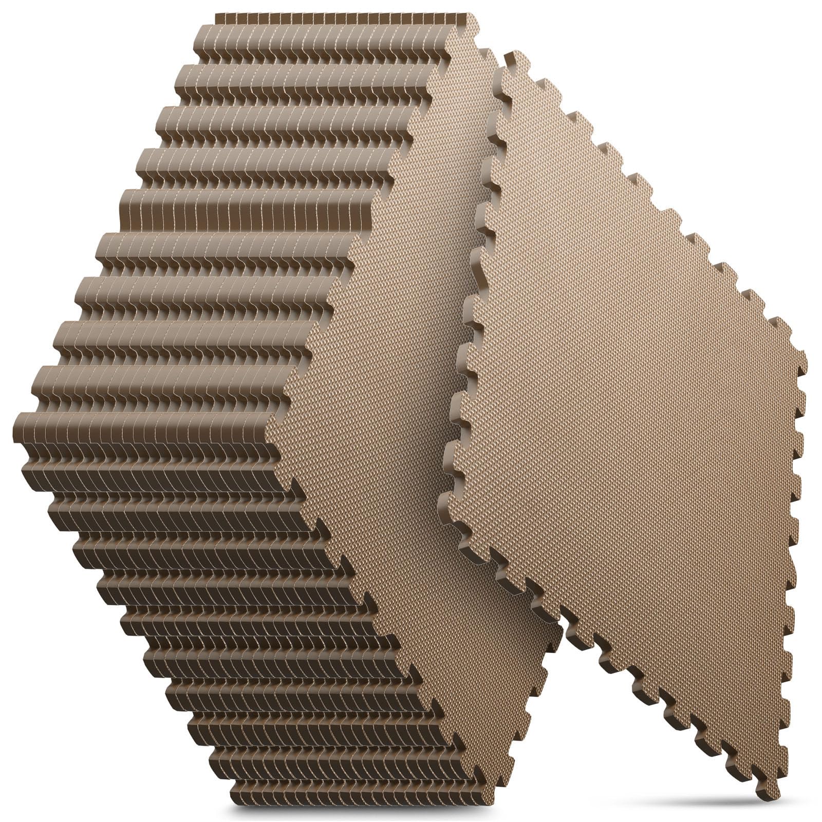 Home Gym Mat, Puzzle Exercise Mat, EVA Interlocking Foam Floor Tiles for Home Workout Equipment and Kids' Play Areas - Black, 24 in x 24 in x ½ in - 12 Tiles (Black, 12 Pack, 48 SQ FT)