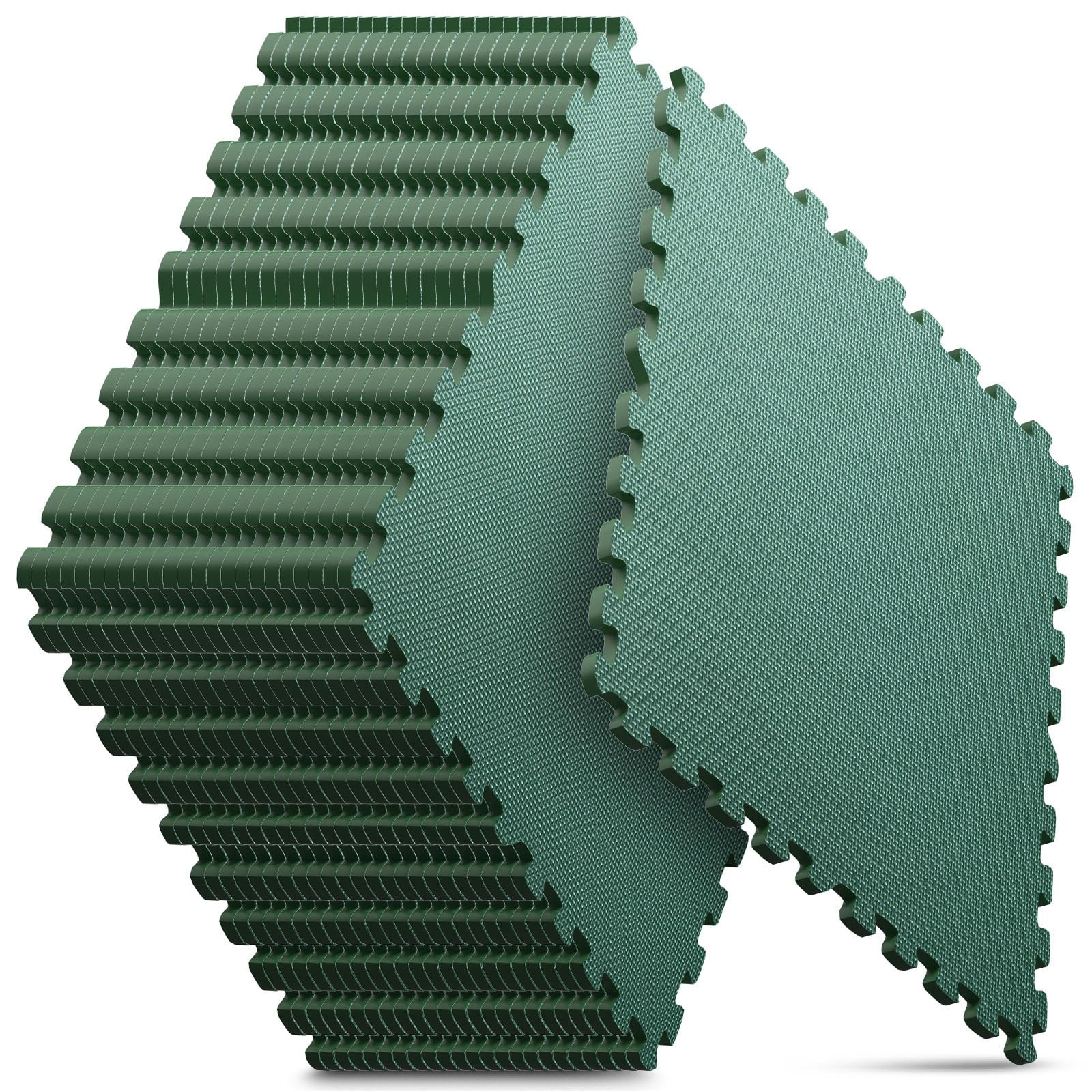 Home Gym Mat, Puzzle Exercise Mat, EVA Interlocking Foam Floor Tiles for Home Workout Equipment and Kids' Play Areas - Black, 24 in x 24 in x ½ in - 12 Tiles (Black, 12 Pack, 48 SQ FT)