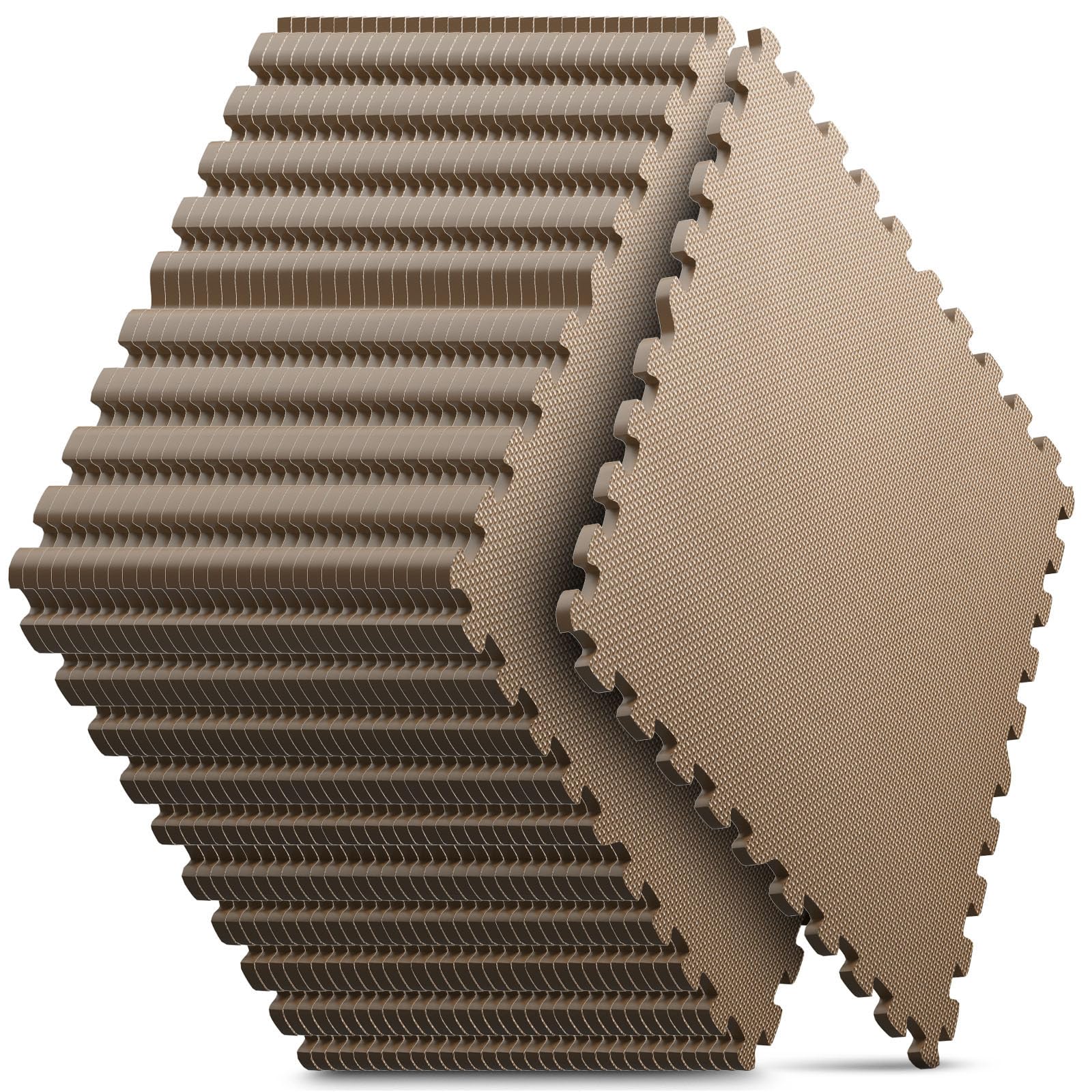 Home Gym Mat, Puzzle Exercise Mat, EVA Interlocking Foam Floor Tiles for Home Workout Equipment and Kids' Play Areas - Black, 24 in x 24 in x ½ in - 12 Tiles (Black, 12 Pack, 48 SQ FT)