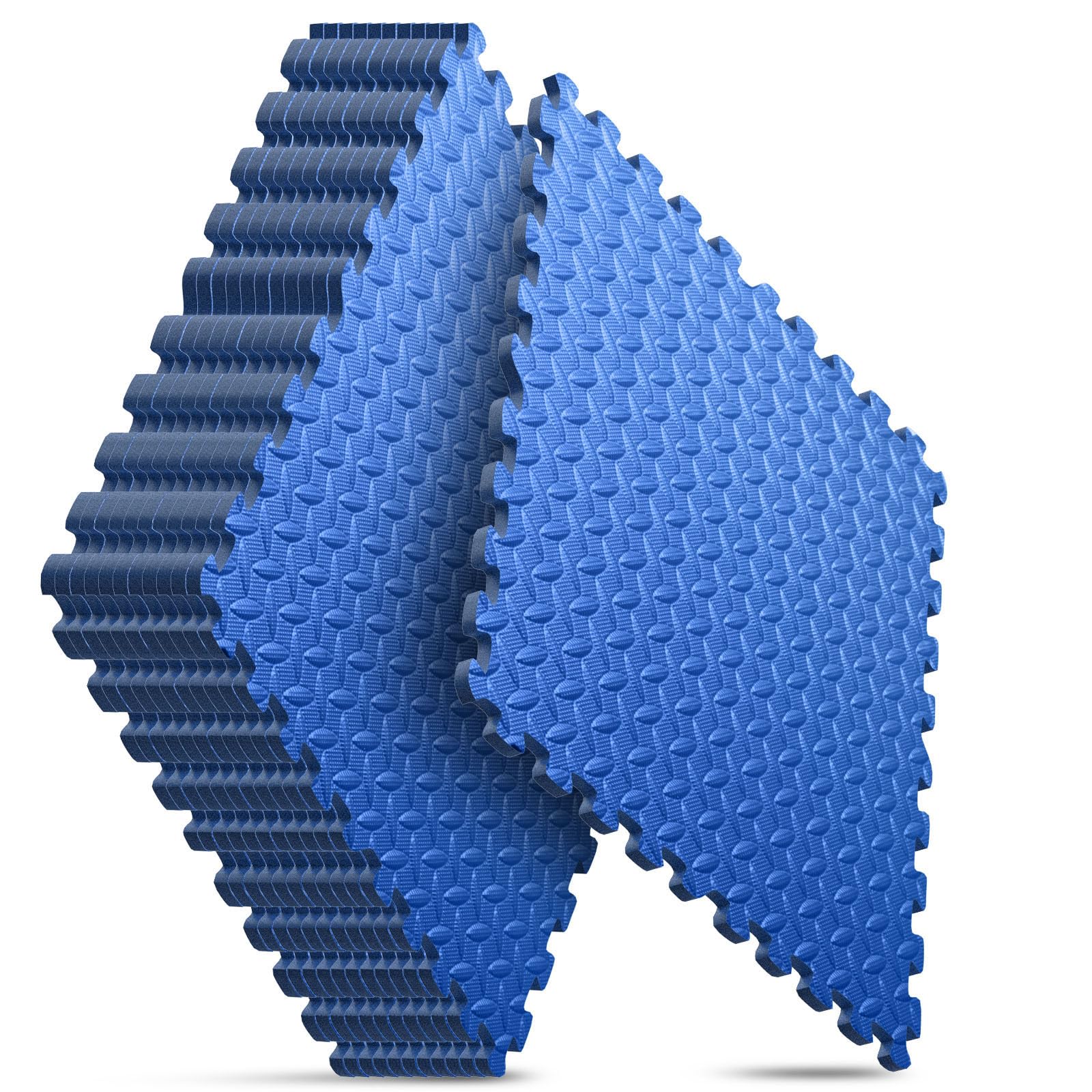 Home Gym Mat, Puzzle Exercise Mat, EVA Interlocking Foam Floor Tiles for Home Workout Equipment and Kids' Play Areas - Black, 24 in x 24 in x ½ in - 12 Tiles (Black, 12 Pack, 48 SQ FT)