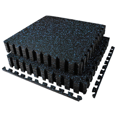 AIRHOP 0.56in Thick 24 Sq Ft Exercise Equipment Mats, 6 Tiles Upgraded Rubber Top with High Density EVA Foam, Large Interlocking Puzzle Gym Flooring for Home Gym, Heavy Weight Workout, 24 x 24in