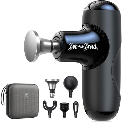 BOB AND BRAD Q2 Mini Massage Gun, Pocket-Sized Deep Tissue Massager Gun, Portable Percussion Muscle Massager Gun, Ultra Small & Quiet Muscle Massage Gun with Carry Case, Home Gym Travel, Black