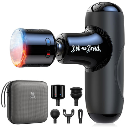 BOB AND BRAD Q2 Mini Massage Gun, Pocket-Sized Deep Tissue Massager Gun, Portable Percussion Muscle Massager Gun, Ultra Small & Quiet Muscle Massage Gun with Carry Case, Home Gym Travel, Black