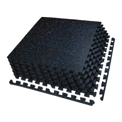 AIRHOP 0.56in Thick 24 Sq Ft Exercise Equipment Mats, 6 Tiles Upgraded Rubber Top with High Density EVA Foam, Large Interlocking Puzzle Gym Flooring for Home Gym, Heavy Weight Workout, 24 x 24in