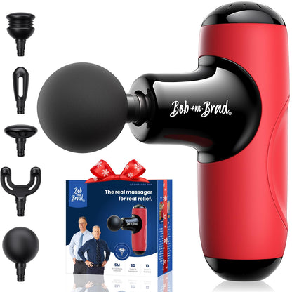 BOB AND BRAD Q2 Mini Massage Gun, Pocket-Sized Deep Tissue Massager Gun, Portable Percussion Muscle Massager Gun, Ultra Small & Quiet Muscle Massage Gun with Carry Case, Home Gym Travel, Black