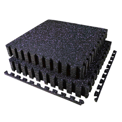 AIRHOP 0.56in Thick 24 Sq Ft Exercise Equipment Mats, 6 Tiles Upgraded Rubber Top with High Density EVA Foam, Large Interlocking Puzzle Gym Flooring for Home Gym, Heavy Weight Workout, 24 x 24in