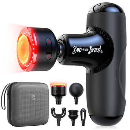 BOB AND BRAD Q2 Mini Massage Gun, Pocket-Sized Deep Tissue Massager Gun, Portable Percussion Muscle Massager Gun, Ultra Small & Quiet Muscle Massage Gun with Carry Case, Home Gym Travel, Black