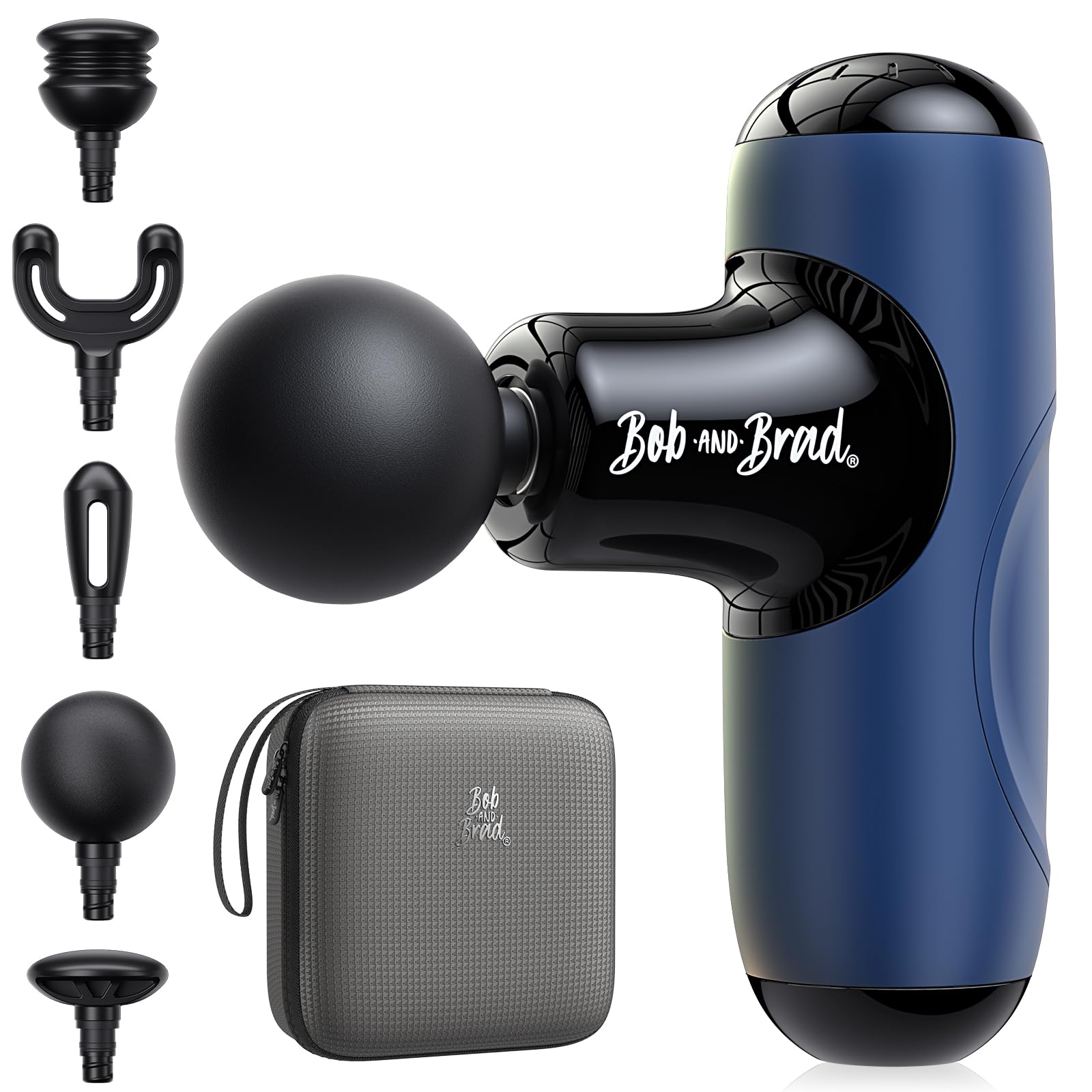 BOB AND BRAD Q2 Mini Massage Gun, Pocket-Sized Deep Tissue Massager Gun, Portable Percussion Muscle Massager Gun, Ultra Small & Quiet Muscle Massage Gun with Carry Case, Home Gym Travel, Black