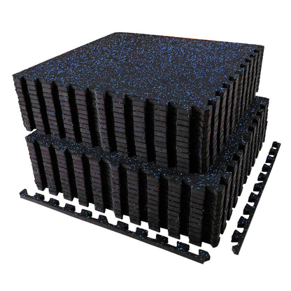 AIRHOP 0.56in Thick 24 Sq Ft Exercise Equipment Mats, 6 Tiles Upgraded Rubber Top with High Density EVA Foam, Large Interlocking Puzzle Gym Flooring for Home Gym, Heavy Weight Workout, 24 x 24in