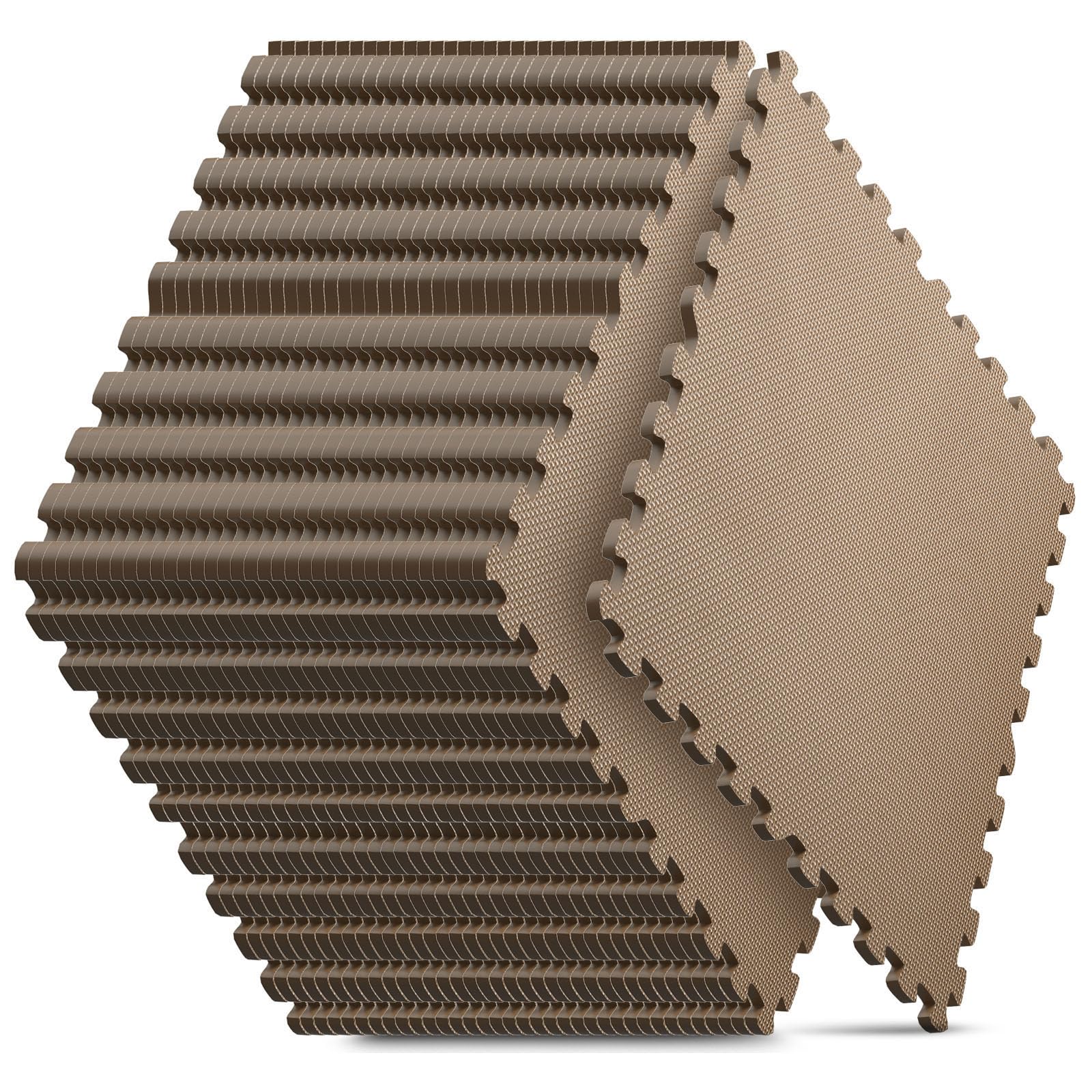 Home Gym Mat, Puzzle Exercise Mat, EVA Interlocking Foam Floor Tiles for Home Workout Equipment and Kids' Play Areas - Black, 24 in x 24 in x ½ in - 12 Tiles (Black, 12 Pack, 48 SQ FT)