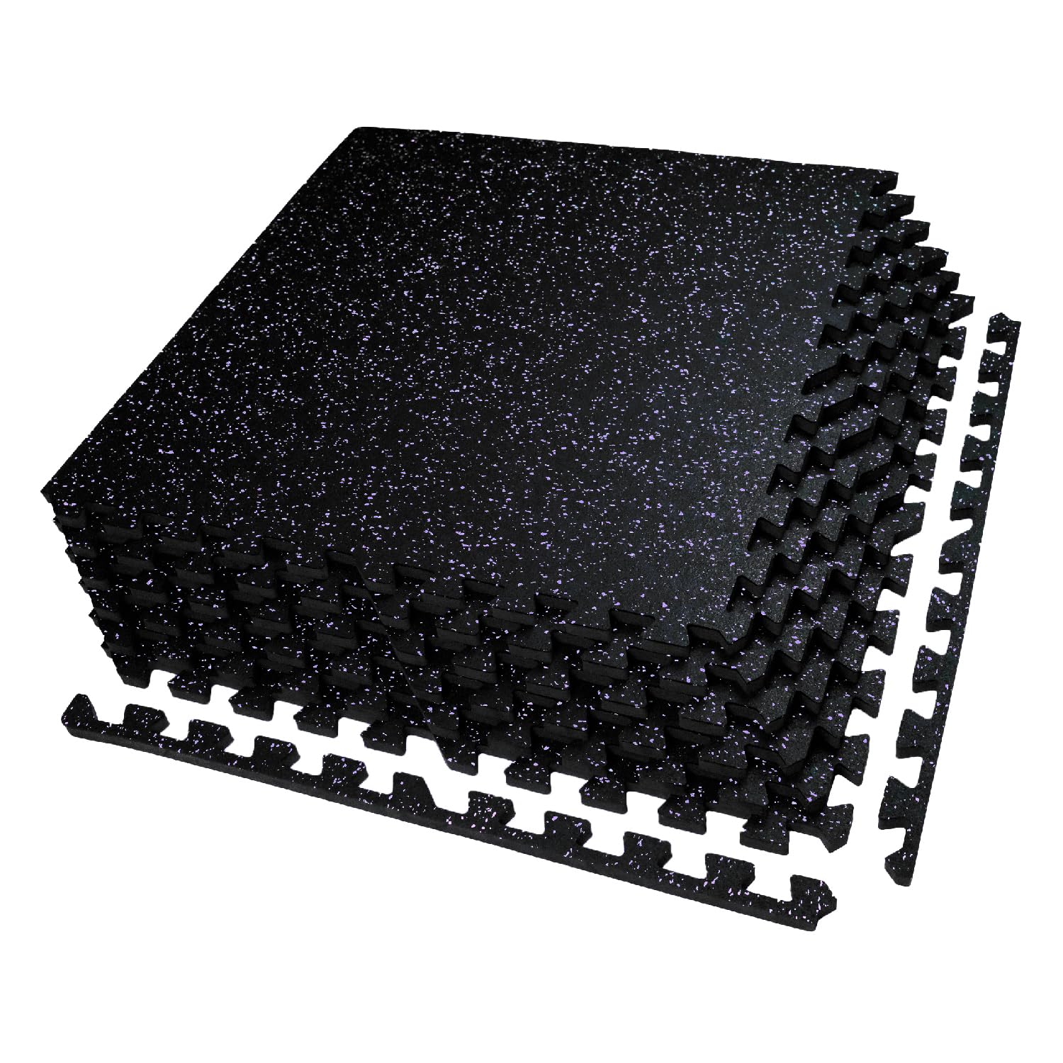 AIRHOP 0.56in Thick 24 Sq Ft Exercise Equipment Mats, 6 Tiles Upgraded Rubber Top with High Density EVA Foam, Large Interlocking Puzzle Gym Flooring for Home Gym, Heavy Weight Workout, 24 x 24in