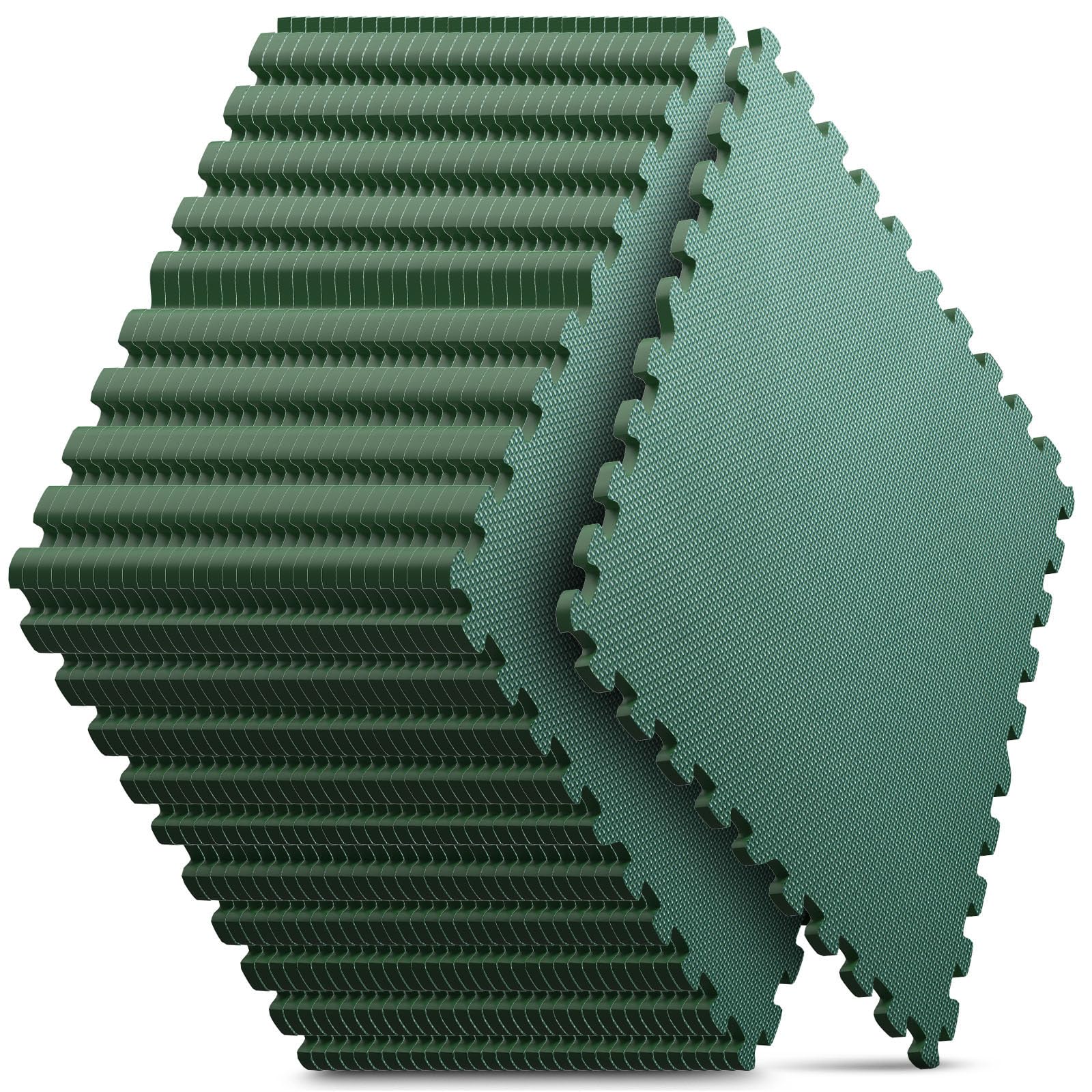 Home Gym Mat, Puzzle Exercise Mat, EVA Interlocking Foam Floor Tiles for Home Workout Equipment and Kids' Play Areas - Black, 24 in x 24 in x ½ in - 12 Tiles (Black, 12 Pack, 48 SQ FT)