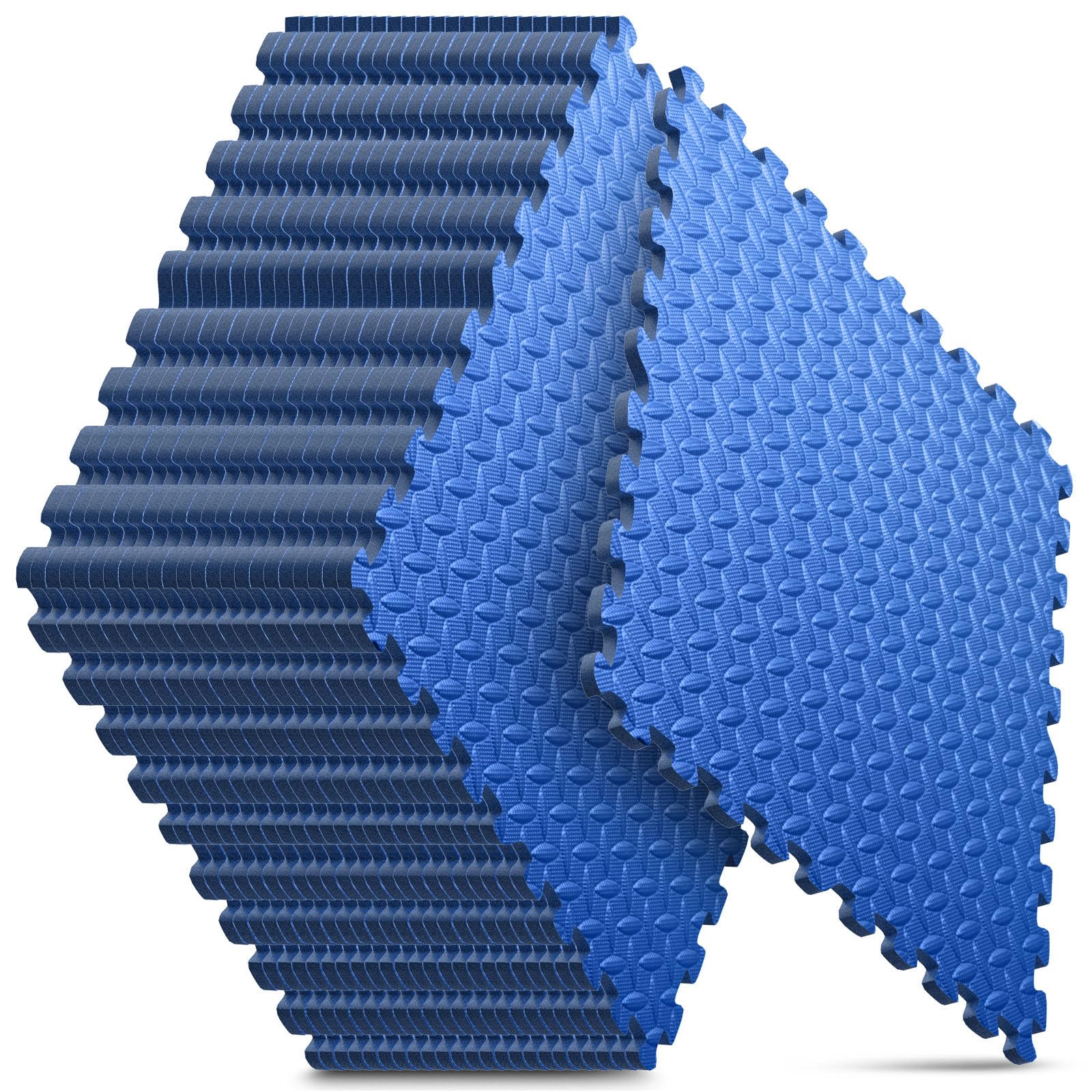 Home Gym Mat, Puzzle Exercise Mat, EVA Interlocking Foam Floor Tiles for Home Workout Equipment and Kids' Play Areas - Black, 24 in x 24 in x ½ in - 12 Tiles (Black, 12 Pack, 48 SQ FT)