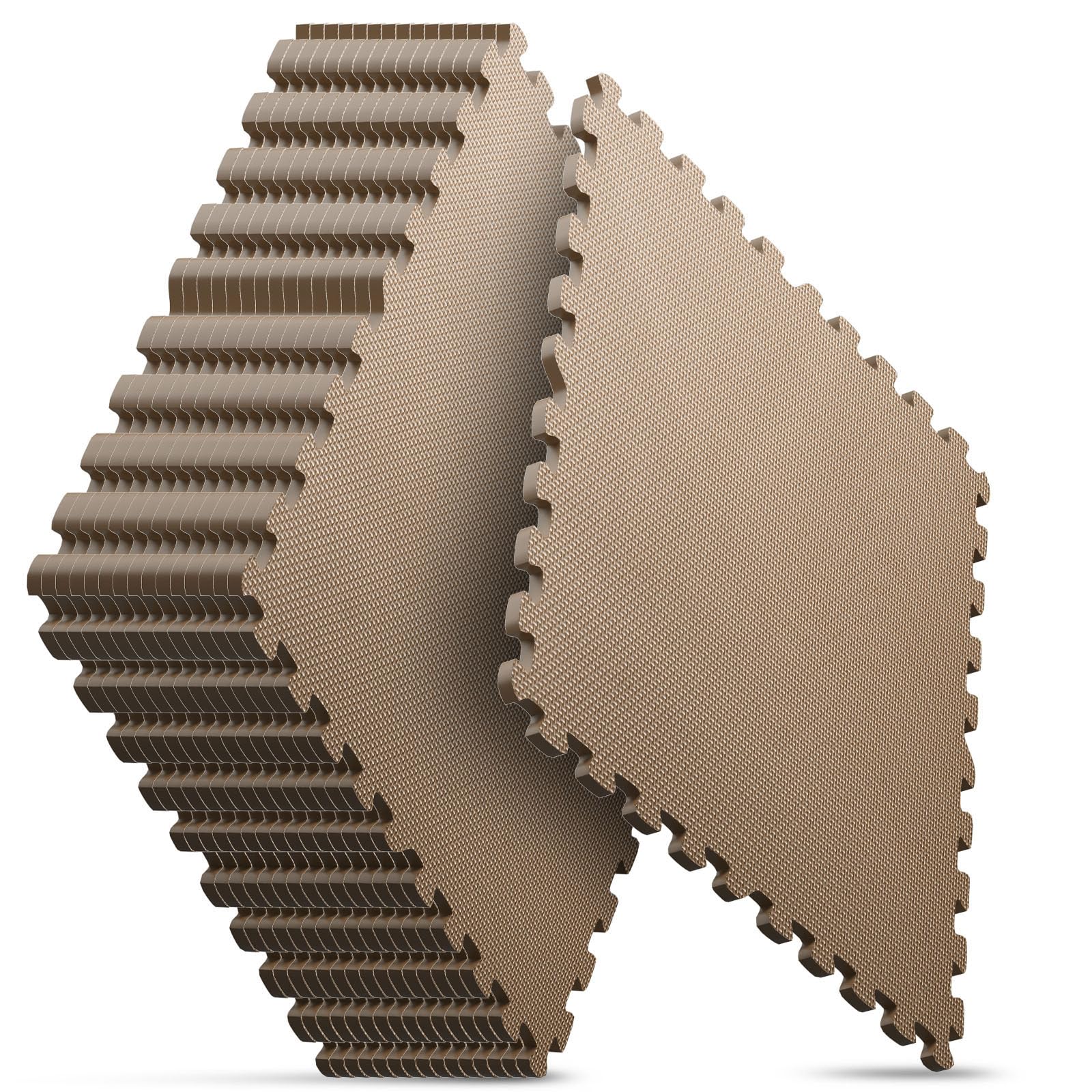 Home Gym Mat, Puzzle Exercise Mat, EVA Interlocking Foam Floor Tiles for Home Workout Equipment and Kids' Play Areas - Black, 24 in x 24 in x ½ in - 12 Tiles (Black, 12 Pack, 48 SQ FT)