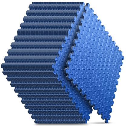 Home Gym Mat, Puzzle Exercise Mat, EVA Interlocking Foam Floor Tiles for Home Workout Equipment and Kids' Play Areas - Black, 24 in x 24 in x ½ in - 12 Tiles (Black, 12 Pack, 48 SQ FT)