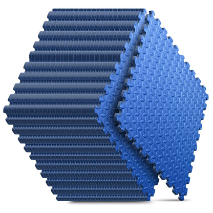 Home Gym Mat, Puzzle Exercise Mat, EVA Interlocking Foam Floor Tiles for Home Workout Equipment and Kids' Play Areas - Black, 24 in x 24 in x ½ in - 12 Tiles (Black, 12 Pack, 48 SQ FT)